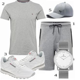 outfit mit Siva/Bela Superga Reebok Classic "Priložnostna oblačila"
