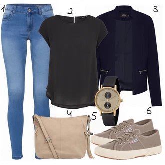 Outfit s Černá Halenka a Tunika/Tričko & Top Móda Pro Plnoštíhlé/Halenka Móda Pro Plnoštíhlou Only "Ann Field"