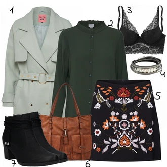 Outfit s Černá/Modrá/Béžová Krajkový Set spodního prádla/Sada kalhotek podprsenky/Sada spodního prádla/Sada Kalhotek s Drátěnou Podprsenkou Lascana "Arpi"