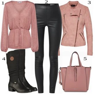 Outfit s Černá Zimní Kozačka/Dlouhá Kozačka/Bota se širokým nohavici/Klasická Kozačka/Plochá Kozačka nad koleno/Nepromokavá Kozačka/Jezdecká Bota Rieker "Podzimní výrazný vzhled"