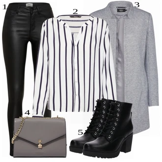 Duckfeet Outfit s Černá Kozačka Motorkářská bota/Chelsea Boty/Kožená bota/Goodyear welted bota/Business Bota About You "Business vzhled"Look: Duckfeet, Elegantní, Kancelář, Old Money, Venkovní, Premium