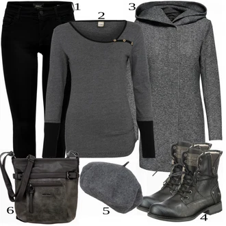 outfit mit Siva Plašč Only "1"