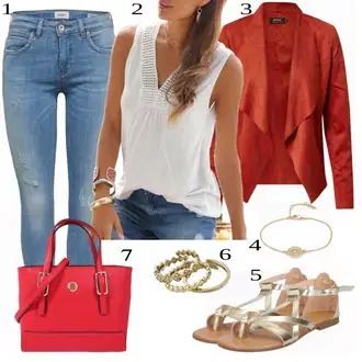 Outfit s Béžová Rybářská sandála/Přezková bota/Letní Bota/Sandál s podpatkem/Vintage sandál/Sandál S T Páskem/Římská sandála/Sandál Na Podpatku/Sandály na hřídeli/Gladiátorská sandála/Sandál Dianette/Páskový Sandál About You "Výrazný letní vzhled"