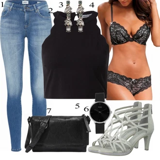 Outfit s Šedá Bota Na Podpatku MARCO TOZZI "Výrazný letní vzhled"