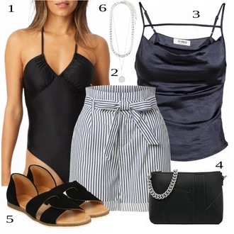 Outfit s Černá Taška Přes Rameno Calvin Klein "Pro slunečné dny"