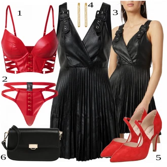 Outfit s Červená Podprsenka HUNKEMÖLLER, Červená Kalhotky HUNKEMÖLLER "Elegantní vzhled"