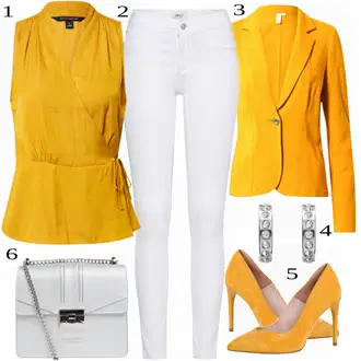 Moderní Outfit s Bílá/Hnědá/Černá Džín s Širokou Nohavicí/Dámské Džíny s Délkou 7/8/Zvonové Džíny/Zkrácené Džíny/Formální Košile/Džíny Culottes/Plisované Džíny Only "Výrazný Business Outfit"Look: Styl, Cool, Francouzské, Italský, Námořní, Moderní, Mom, Krásný, Španělské, Western, Old Money, 70tá léta