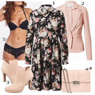 Outfit s Černá/Oranžová Podprsenka S Vysokým Dekoltem/Trojúhelníkový Podprsenek/Podprsenka s výstřihem push-up/Bralette Lascana "Výrazný Business Outfit"