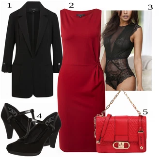 Outfit s Černá/Modrá/Fialová Krajkový Body/Tvarující tělo/Bodystockings/Síťovaný body/Krajkový set spodního prádla/Korselet/Průhledný body Lascana "Výrazný Business Outfit"