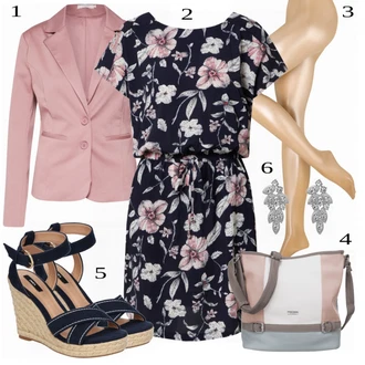 Krátká Outfit s Modrá/Růžová Šaty S Potiskem/Letní Šaty/Tunikové šaty/Šaty s Páskem/Pouzdrové Šaty/Ležérní Šaty/Halenkové Šaty/Šifonové Šaty Only "Pestrý letní outfit"