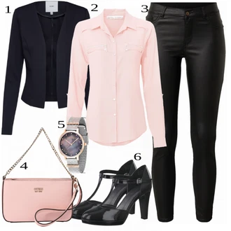 outfit mit Roza/Bež/Modra Srajca "Tvoja elegantna obleka"