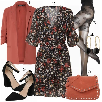 Ležérní outfity 60. Let s Černá Visací Pilgrim "BOOHOO ŠATY"Look: Styl, 20 léta, 60. Let, Elegantní, Francouzské, Old Money, Unisex, Retro, 80tá léta