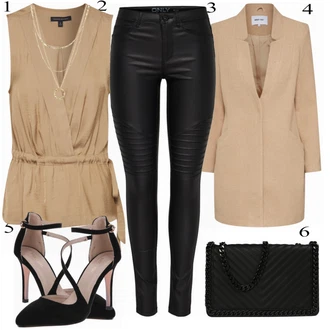 Outfit s Černá Bota Na Podpatku About You "Bluse Banana Republic"