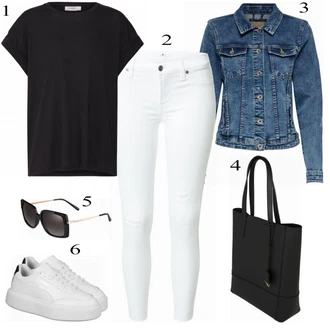 outfit mit Modra/Turkizna Denim Jakna Only "Tvoja elegantna obleka"