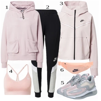 Športne Outfiti mit Roza/Bež/Modra Nedrček Nike "Udobna oblačila za šport"