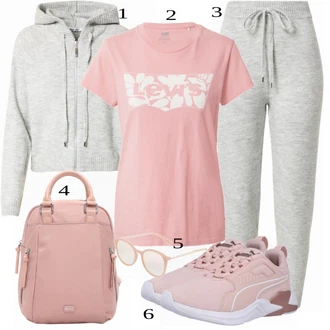 Outfit s Šedá Kalhoty/Svetrová Vest Dlouhý svetr/Midi Kabát About You "Lehký outfit"