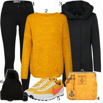 outfit mit Rumena Pletenina Only "Udobna zimska oblačila"