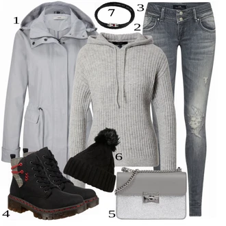 outfit mit Modra Škorenj Rieker "Udobna zimska oblačila"