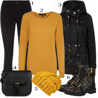 Outfit sa Crna Obuća Čizmica Guess "Tvoj otmjeni outfit"
