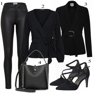 Outfit s Bota Na Podpatku Tamaris "Černý Vzhled"