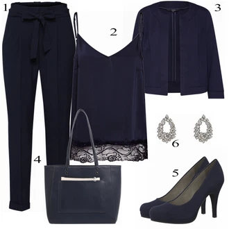 Outfit s Bota Na Podpatku Tamaris "Modrý Look"