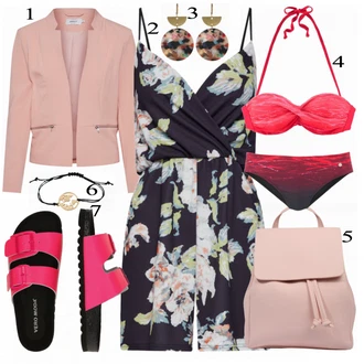 Outfit s Růžová Bikinové plavky s vycpávkami/Push-up bikini/Bustier/Balconette/Bandeau vršek bikin/Bikin/Balconette-bikini/Bandeau Bikin/S Kosticemi Lascana "BooHoo Kombinéza"