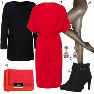 Puntíkatý Outfit s Šedá/Růžová/Tmavě šedá/Béžová Punčocháče/Třpytivý punčocháč Falke "Boohoo Šaty"