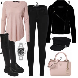 outfit mit Črna Usnjena Jakna VERO MODA "1"