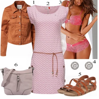 Outfit s Růžová Kalhotky Lascana "Barevný letní Outfit"