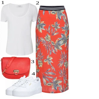 Outfit s Růžová Sukně Lascana "Barevný letní Outfit"