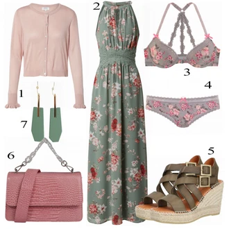 Outfit s Šedá Šaty Vila "Barevný letní Outfit"