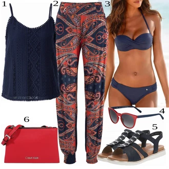 outfit mit Modra Čevlj Sandali Rieker "Tvoj cool outfit"