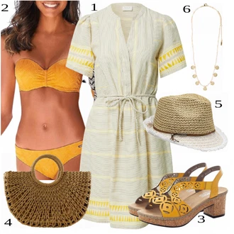 Outfit s Žlutá Bikinové plavky s vycpávkami/Push-up bikini/S Kosticemi/Bandeau Bikin/Bikin/Bandeau vršek bikin/Vintage Bikiny/Balconette-bikini Buffalo "Lehký outfit"