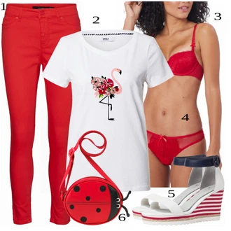 outfit mit Rdeča Nedrček HUNKEMÖLLER, Rdeča Hlačke HUNKEMÖLLER "Tvoj udobni outfit"