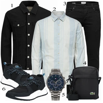 outfit mit Črna Denim Jakna Jack & Jones "Službena oblačila"