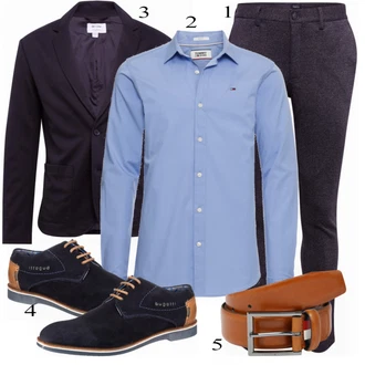outfit mit Modra Poslovna Srajca Tommy Jeans "Poslovna oblačila"