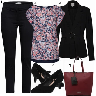 Outfit s Černá Bota Na Podpatku About You "Podnikatelský Vzhled"