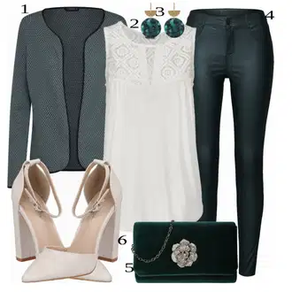 Outfit s Zelená/Tmavě Zelená Pletenina veľkej veľkosti/Park velké velikosti/Šaty Móda Pro Plnoštíhlou/Kraťas pro plnoštíhlé Only "Podnikatelský Vzhled"