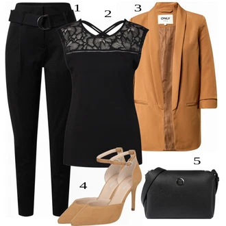 Outfit s Hnědá Bota Na Podpatku About You "Podnikatelský Vzhled"