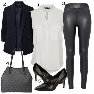 Outfit sa Plava Salonka & Visoki Pet Buffalo "Poslovni Izgled"