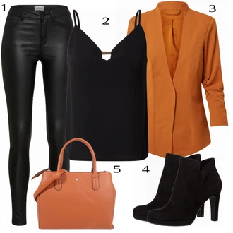 Krep Outfit s Top/Top & košilka About You "Podnikatelský Vzhled"
