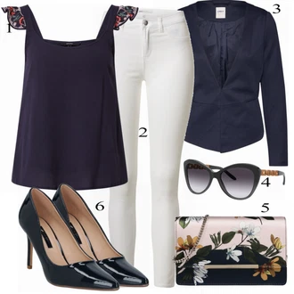 Outfit s Modrá Bota Na Podpatku Dorothy Perkins "Business Look pro ženy"
