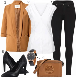 Outfit s Modrá Bota Na Podpatku MARCO TOZZI "Business Look pro ženy"