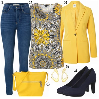 Outfit s Modrá Bota Na Podpatku MARCO TOZZI "Business Look pro ženy"