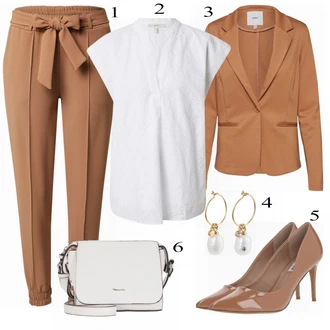 Outfit s Hnědá Kalhoty Hailys "Business Look pro ženy"