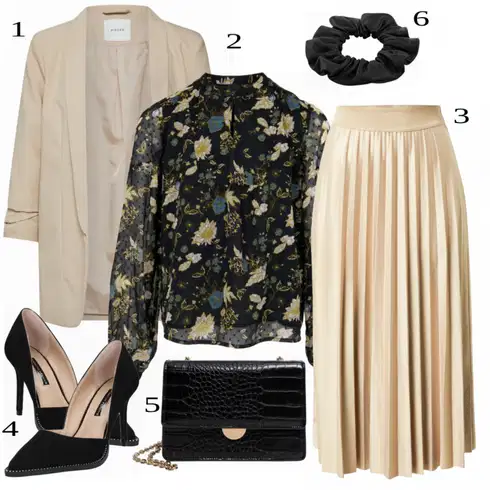 Roza Krila kombinirajte z Črna Torbe za čez ramo Mango, Črna Čevlji Dorothy Perkins, Bež/Roza/Modra/Siva Pieces, Črna Bluze & Tunike Heine, Roza/Bež/Modra Krila Vila