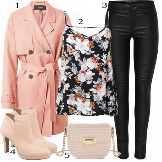 outfit mit Roza/Bež/Modra Plašč Trenčkot VERO MODA "Poslovni stil za ženske"