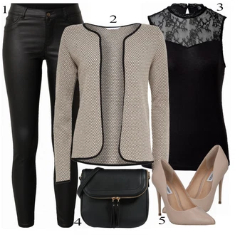 Outfity na Nový rok s Béžová/Khaki Móda Pro Plnoštíhlou Pletenina veľkej veľkosti Only "Business Casual"