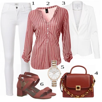 Outfit s Bílá Elegantní Sako/Kožená Pánská Bund/Kožená bunda pro muže/Boyfriend Sako/Smokingové sako/Bavlněný Sako/Blejzrové Bund/Krátké Sako/Blůzové Sako/Neformální Sako/Teplákový blejzr Ichi "Business Look pro dámy"