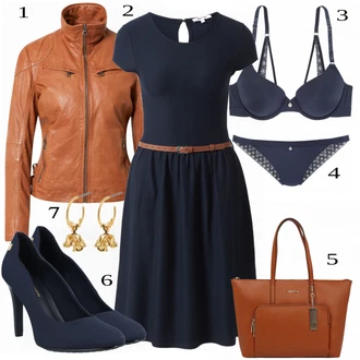 Outfit s Modrá/Tmavě modrá Kalhotka Klasické Kalhotky/Formující Kalhotky/Spodní Kalhotky/Brazilské Kalhotky/Tanga/Průsvitná Kalhotka/Tanga S.Oliver "Elegantní business outfit"